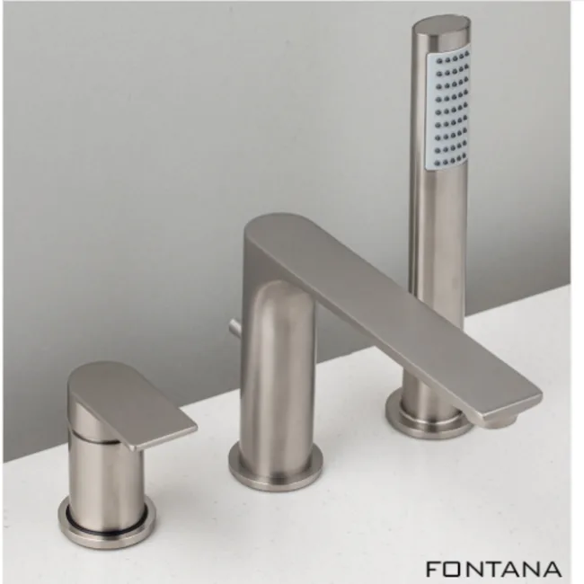 Fontana 폰타나 무광 니켈 3홀 샤워 욕조 수전